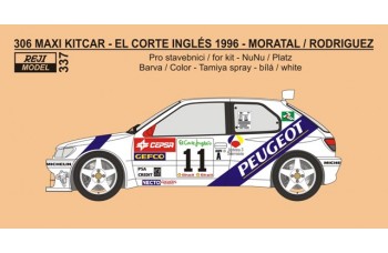 Decal – Peugeot 306 Maxi KitCar - 1996 Rallye El Corte Inglés - Moratal / Rodriguez